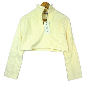 Atoir The Nikko Crop Sweatshirt Womens 2 Yellow Papyrus Terry Beachy Festival